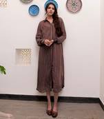 Gulkand zari textured shirt dress