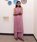 Gulabi nagri  zari textured kurta set