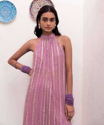 Gulabi nagri  zari textured kurta set 2