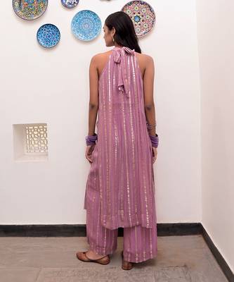 Gulabi nagri  zari textured kurta set 4
