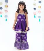 Trunk tales girls purple kurta with pant