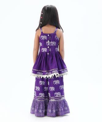 Trunk tales girls purple kurta with pant 3