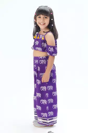 Trunk tales girls purple co-ord set