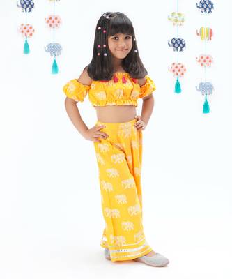 Trunk tales girls yellow co-ord set 1