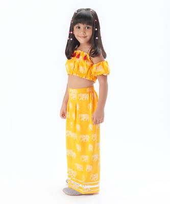 Trunk tales girls yellow co-ord set 2
