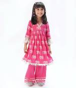 Trunk tales girls pink kurta with pant