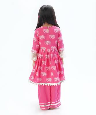 Trunk tales girls pink kurta with pant 3