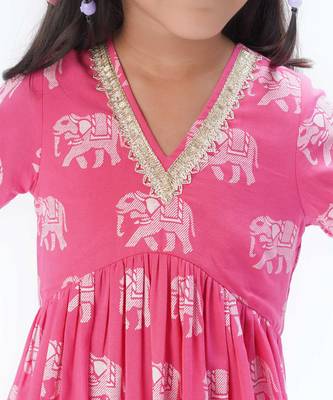 Trunk tales girls pink kurta with pant 4