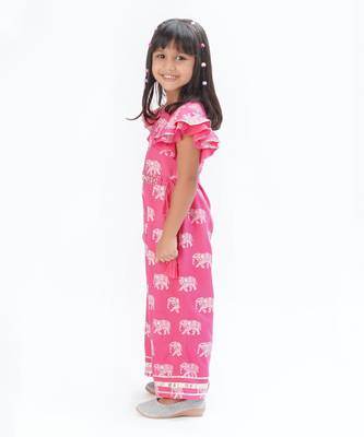 Trunk tales girls pink flutter sleeve jumpsuit 2