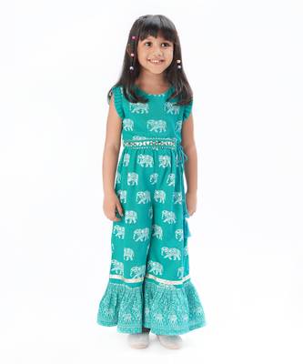 Trunk tales girls green jumpsuit 1