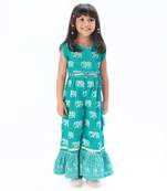 Trunk tales girls green jumpsuit