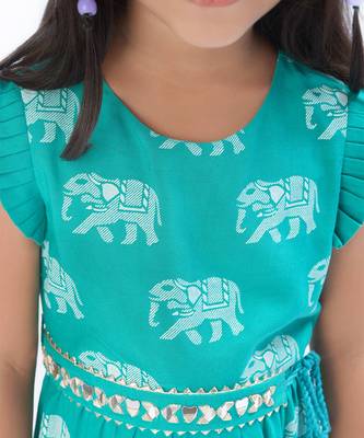 Trunk tales girls green jumpsuit 4