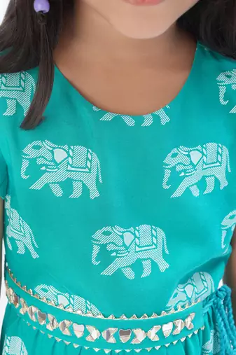 Trunk tales girls green jumpsuit