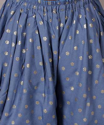 Fusion fair girls blue crop top with dhoti 4