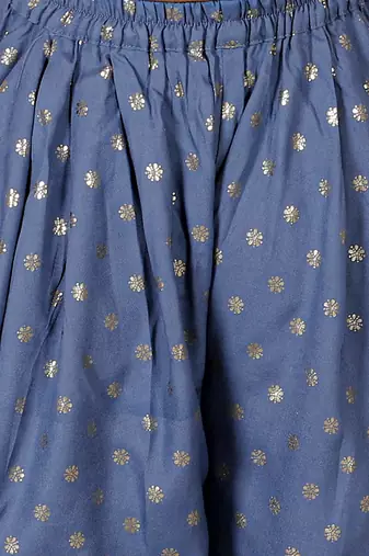 Fusion fair girls blue crop top with dhoti