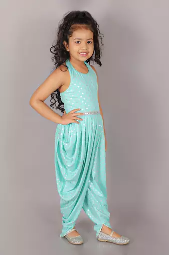 Fusion fair girls blue dhoti jumpsuit
