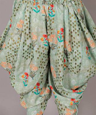 Fusion fair girls green crop top with dhoti 5