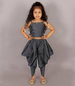 Fusion fair girls navy crop top with dhoti