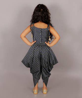 Fusion fair girls navy crop top with dhoti 3