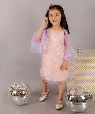 Razzle dazzle girls pink sequins party dress 3