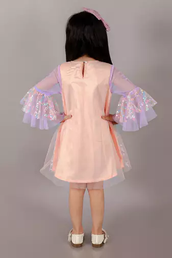 Razzle dazzle girls pink sequins party dress