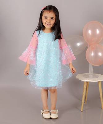 Razzle dazzle girls blue sequins party dress 1