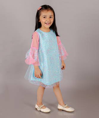 Razzle dazzle girls blue sequins party dress 2