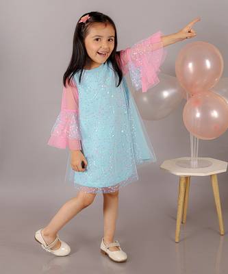 Razzle dazzle girls blue sequins party dress 3