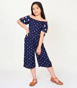 Sassy boho girls navy blue jumpsuit