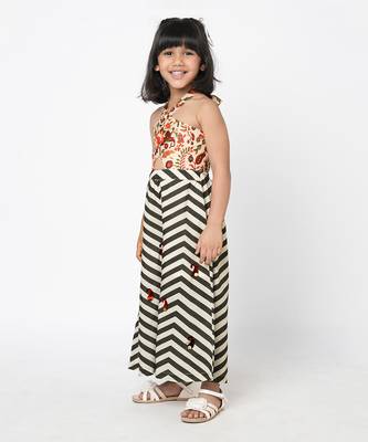 Chromatic fusion girls black & white stripe jumpsuit 3
