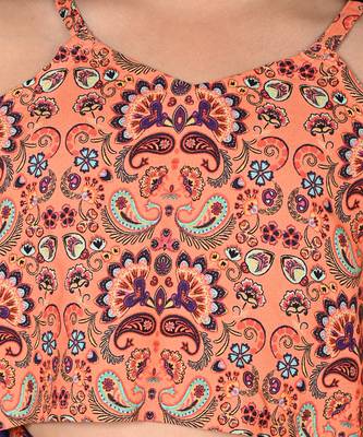 Sassy boho girls orange crop top with palazzo 4