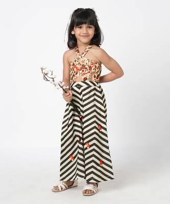 Chromatic fusion girls black & white stripe jumpsuit 1
