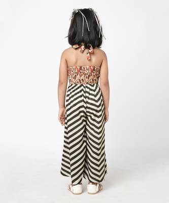 Chromatic fusion girls black & white stripe jumpsuit 4