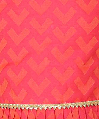 Folklore girls pink and red crop top with pant 4