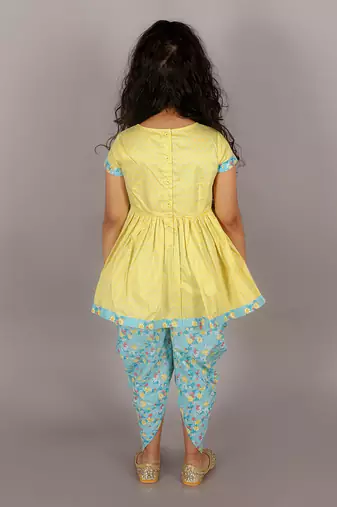 Folklore girls yellow kurta with dhoti