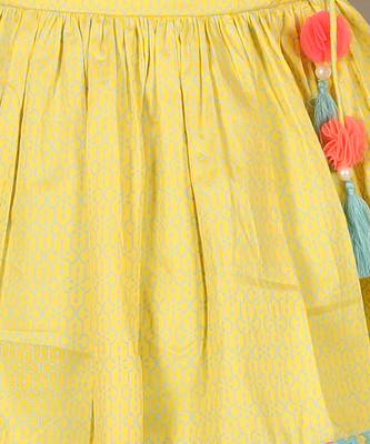 Folklore girls yellow kurta with dhoti 4