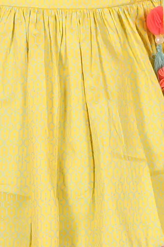 Folklore girls yellow kurta with dhoti