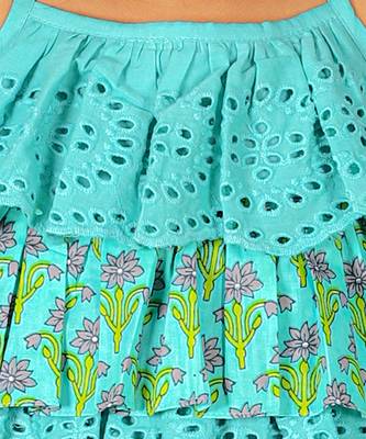 Folklore girls green crop top with pant 4