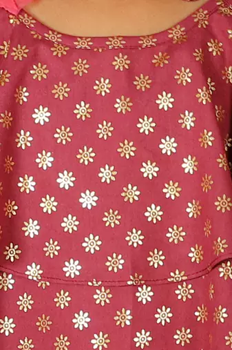 Fusion fair girls brick red crop top with dhoti