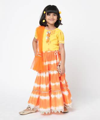 Khoochi poochi girls yellow lehanga choli set 1