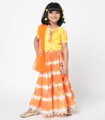 Khoochi poochi girls yellow lehanga choli set