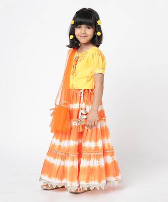 Khoochi poochi girls yellow lehanga choli set 3