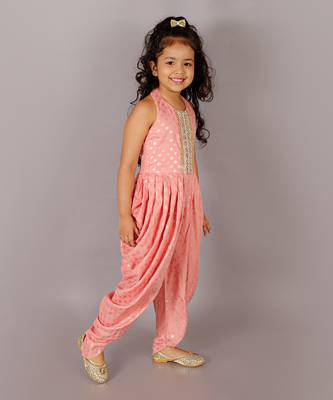 Fusion fair girls peach dhoti jumpsuit 2
