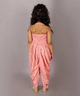 Fusion fair girls peach dhoti jumpsuit 3
