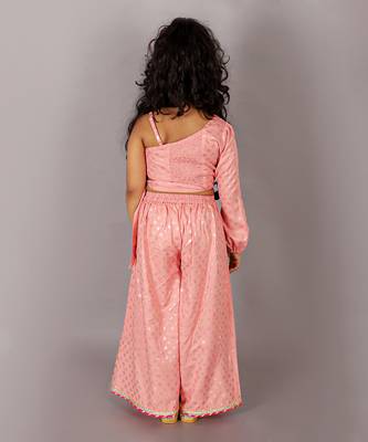 Fusion fair girls peach crop top with palazzo 3