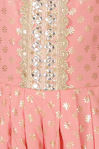 Fusion fair girls peach dhoti jumpsuit