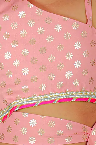 Fusion fair girls peach crop top with palazzo