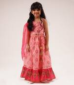 Raangoli girls pink lehanga with choli