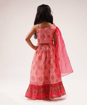 Raangoli girls pink lehanga with choli 3