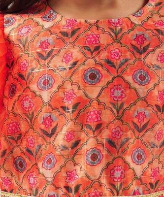 Raangoli girls orange lehanga with choli 4